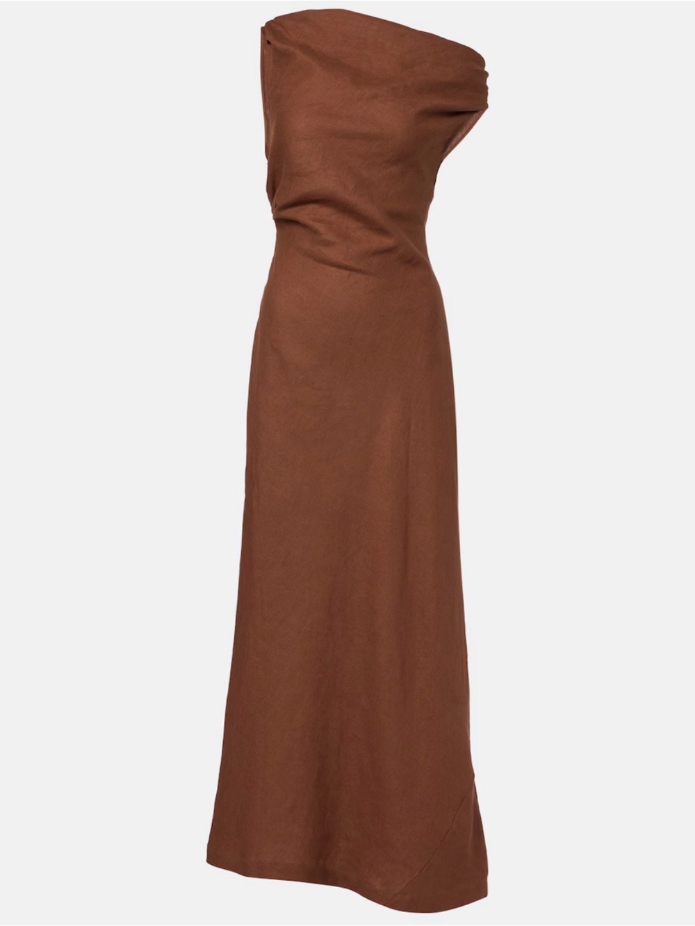 Faithfull the Brand One-Shoulder Brown Maxi Dress - Picture 2 of 7